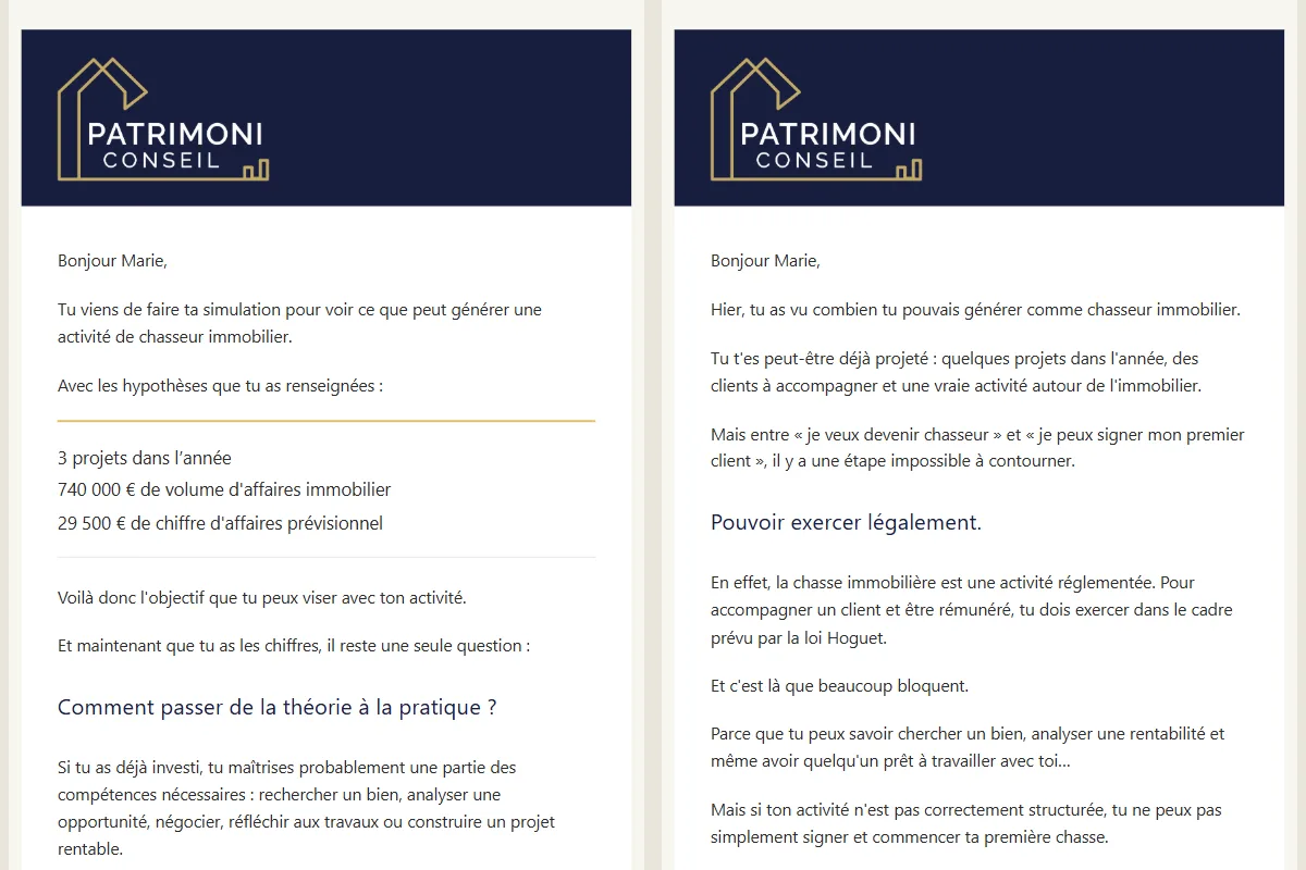 Séquence de relances automatiques par email